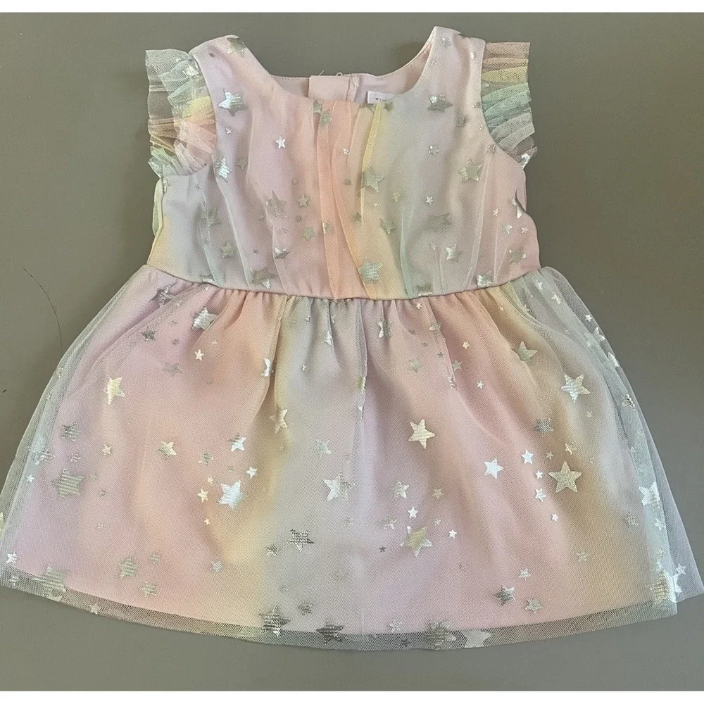 The Children's Place Star Tulle Dress Pink Girl 18-24M